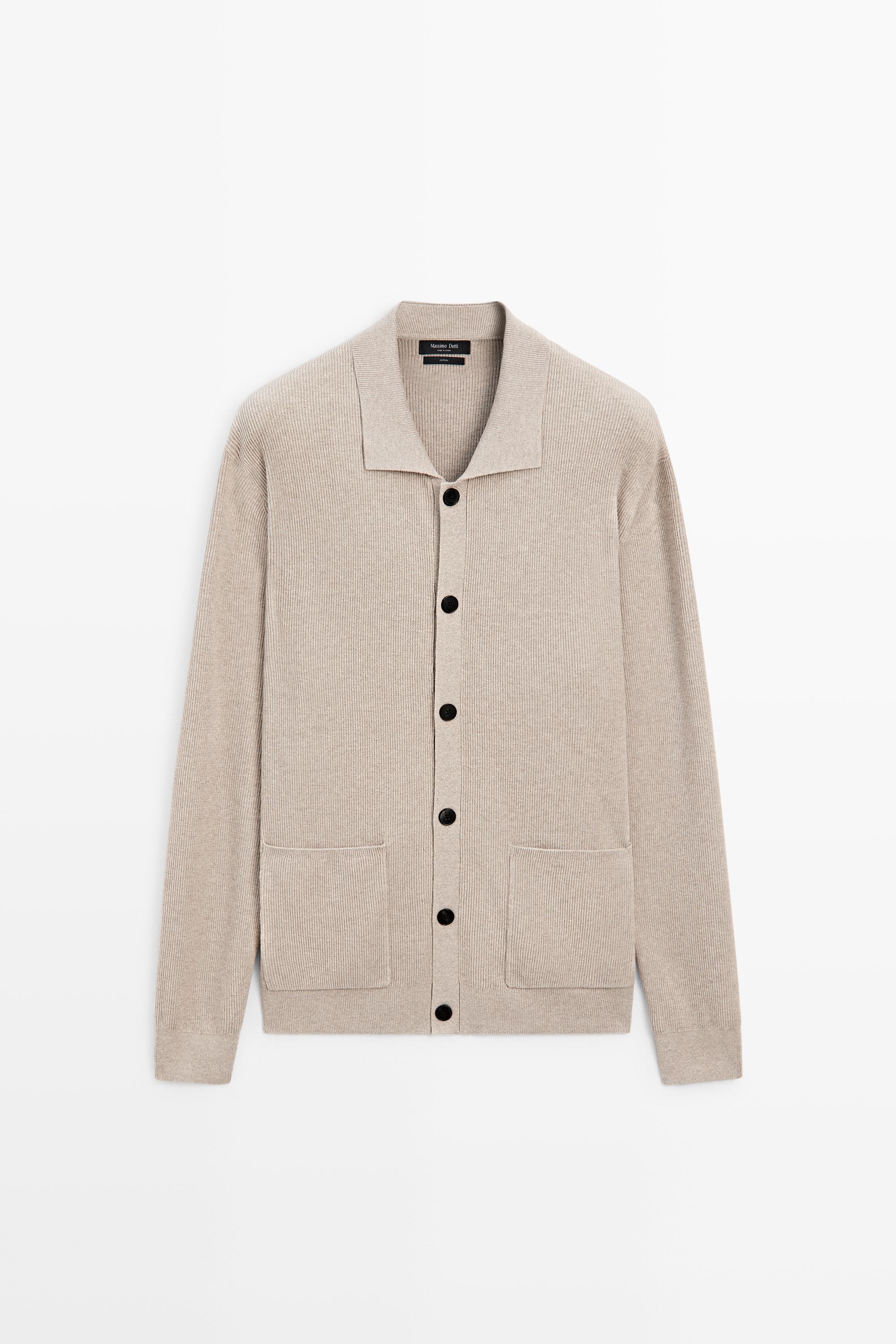 Cardigan en maille 100 % coton à poches
